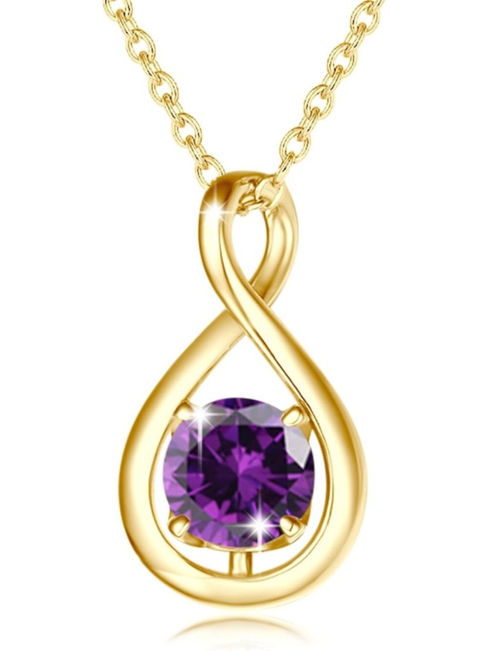 Dainty Infinity Birthstone Necklace in Sterling Silver - Elegant Pendant Jewelry